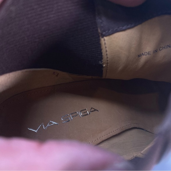 Via Spiga Tocarra brown leather platform ankle booties - Picture 11 of 14